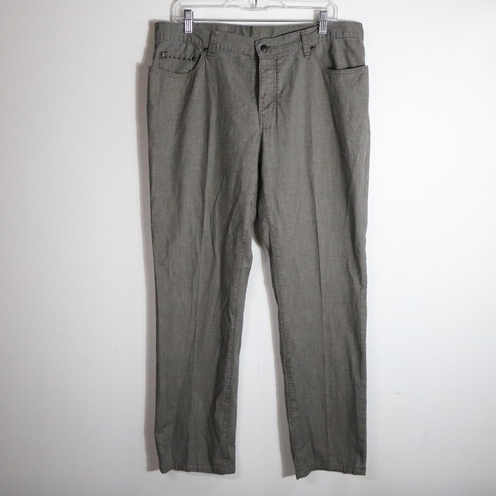 Men's Casual Straight-Leg Pants in Olive Gray